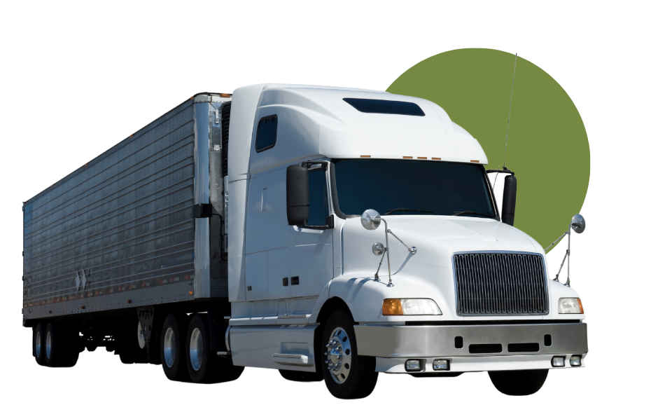 Semi truck with green circle